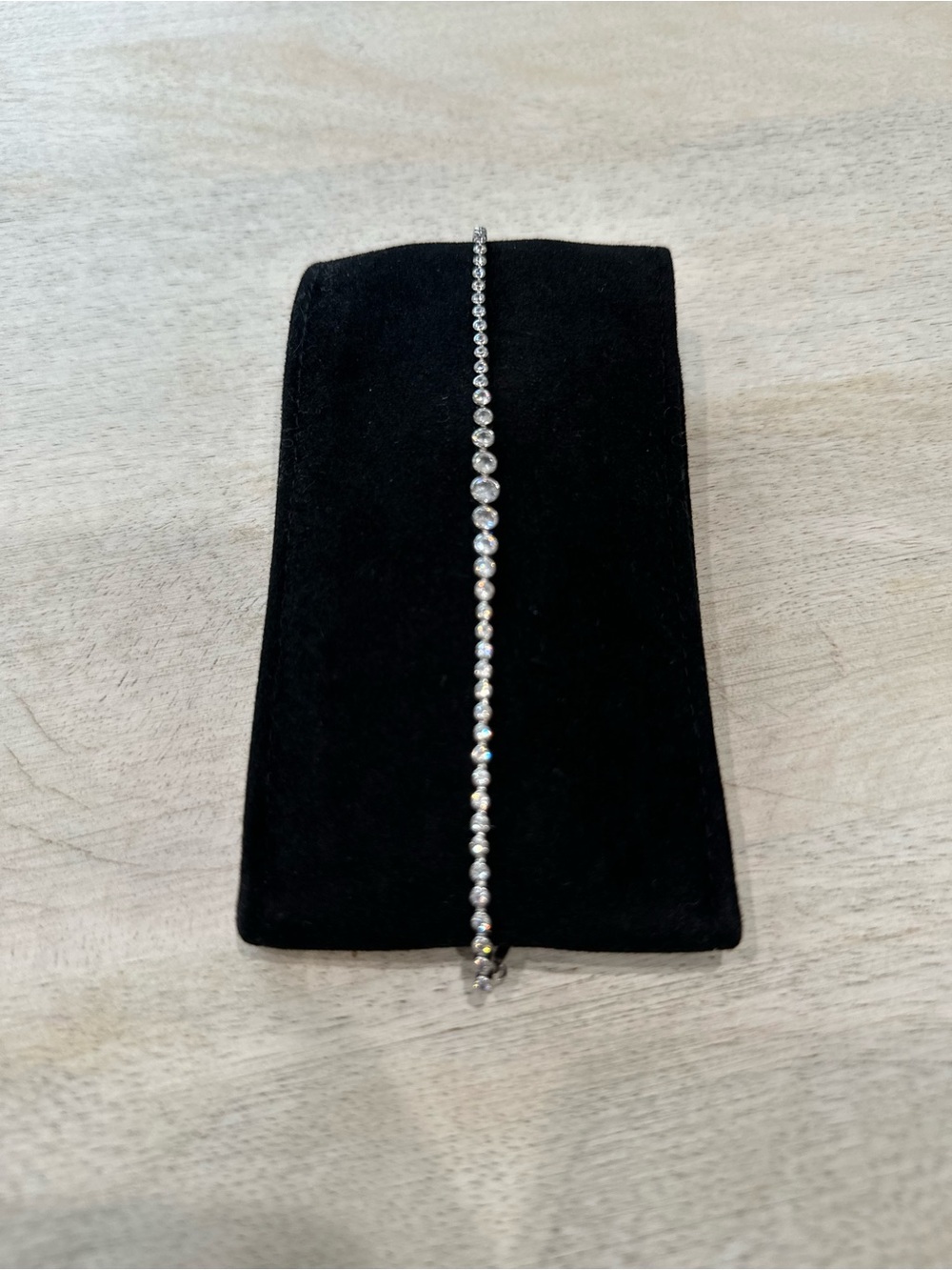Sterling Silver & Cubic Zirconia Tennis Bracelet - 5.6 grams weight